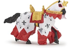 Papo -Handbemalt - Figuren -Mittelalter-Fantasy -König Arthurs Pferd rot-39951-Sammelbar-Für Kinder - Geeignet für Jungen und Mädchen - Ab 3 Jahren