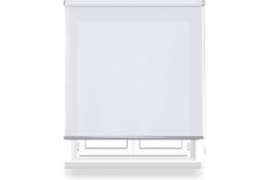 DALINA TEXTIL S.L DALINA Textil - Estor Enrollabre Translúcido 105x180cm (Ancho x Largo), Pesiana Enrollable Liso Pasa la Luz 40%, Medida de la Tela 102x175cm (Blanco)