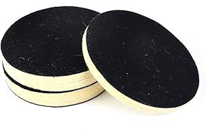 JAVOUKA Pack of 5 Wool Felt Polishing Pad Hook and Loop Compressed Woolen Wheel Buffing Pads for Car & Boat Polishing, Waxing, Sealing 5 Inch (125mm)