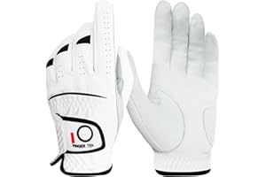 ‎LOVMEAD LOVMEAD Golfhandschuhe Herren Leder für Linke Hand 1 Stück, Allwetter Cabretta Leder Griff Golf Handschuh Rechtshänder Weicher Komfort Passform Größe S M ML L XL
