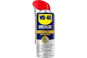 WD-40 SPECIALIST WD-40 - Specialist - Lubrificante al Silicone - Applicazione pulita - Previene l'attrito - Resistente ad acqua, umidità, alte temperature - Per metalli, plastica, gomma, legno - NSF H2-400ml