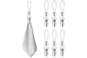 Lonimia Handtuchhalter Clips,6 Stück,Handtuchclips mit Schlaufe,Handtuch Clips Zum AufhäNgen AufhäNger Clips Handtuch Klammern für Kücher,Bad,Haushalt
