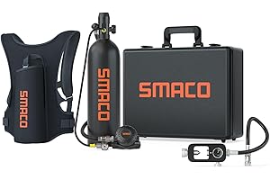 SMACO Mini Bombola da Sub 2L Bombola per Immersioni in Acque Basse Offre 25-30 Minuti di Respirazione Subacquea Bottiglia da Immersione Portatile S700Plus per Esercizi di Immersione/Lavori Subacquei