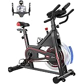 DMASUN Exercise Bike for Home Gym Use with LCD Display & Tablet Holder, Super Quiet Magnetic Resistance Indoor Cycling Bike, 