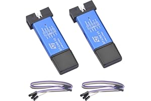 Voktta 2 Pièces ST-LINK V2 Émulateur Télécharger,Programmeur Support, Emulateur Débogueur Unité de Programmation ST-M8 STM-32 avec Dupont Wires(Random Color)