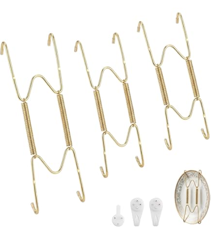MOVKZACV 8 10 12 14 16 pollici Appendini per piatti da parete Appendini Piatti decorativi compatibili in acciaio inossidabile Ganci Piatto Diaplay Holder, Ganci da parete