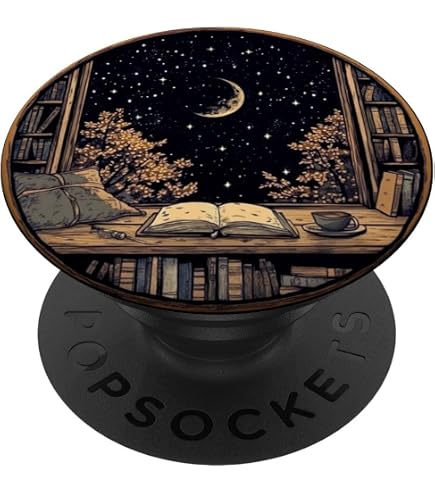 PopSocket "I Run On Hot Tea And Books" - Adhésif Pour Téléphone, Design Livres, Interchangeable