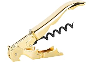 PULLTAP'S GENUINE Slider 900 Todo Dorado - Sacacorchos de camarero para uso profesional - Fabricado en España - Incluye doble palanca articulada, navaja cortacápsulas tipo cúter y abrebotellas