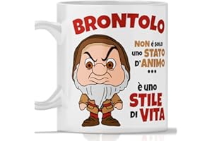 TEEDESIGN 12Print Tazza brontolo divertente idea regalo di natale e ogni occasione per amica, amico, collega, zia, zio e tutti I parenti - tazza BRONTOLO