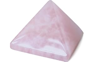 Mina Heal Pirámide de Cristal Piedra curativa de Chakra de Cuarzo Rosa Natural, 1.5 Pulgadas