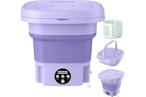 AMINAC Portable Washing Machine, 11L Capacity small washing machine and Dryer with 3 Modes Deep Cleaning, Upgraded Small Collapsible Laundry for Travel, Apartment, Home, Hotel and camping