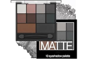 GEEWHILE Smokey Eyeshadow Palette, Matte Eye Shadow Pallets for Women Long Lasting, Professional Highly Pigmented Black Eyeshadow Makeup Palette, Waterproof Eyeshadow With Dual-Ended Applicator Brush