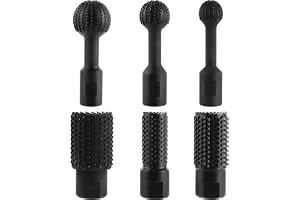 MIVIDE Set med 6 kulfräsar, trä, 25 mm, 30 mm, 40 mm, träfräs, träskallra, set 20 mm, 25 mm, 30 mm, kulfräs, trä, snidning, vinkelslip, tillbehör, M14, kulmejsel, träfräs för 125 mm vinkelslip
