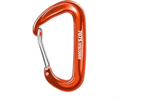 TITECOUGO 12KN Heavy Duty Lightweight Carabiner Clips Rated 2645 LBS Perfect Gear (1,2,4,5 Pack)