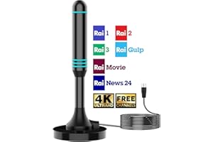 SZKALAK Antenna TV - Antenna TV Interna Potente Facile Installazione, Antenna TV Interna Long Range Reception Antenna TV Portatile Support 4K 1080p VHF UHF DVB-T/DVB-T