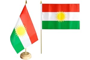 Flaggenfritze Tischflagge/Tischfahne Kurdistan + gratis Aufkleber