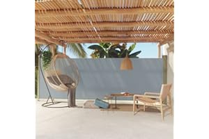 puraday 180x500 cm Seitenmarkise Ausziehbar Grau Terrassen-Sichtschutz Balkon Seitenwand Stilvolle Seitenmarkise Wind- Und Sonnenschutz Sichtschutz Und Einfache Installation