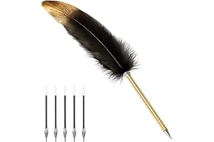 GOODENGFULL Hochwertiger Kugelschreiber im Vintage Schwarz für Schriftsteller und Studenten + 5 Ersatzminen für Hochzeit und Büro