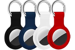 Aimtel Compatible with AirTag Case Keychain Air Tag Holder Silicone AirTags Key Ring Cases Tags Chain Apple GPS Item Finders Accessories 4 Pack