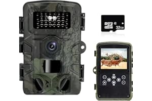 ZYJDGNNY Wildkamera 2,7 K/1580P 58 MP – Nachtsicht Infrarot HD – Kamera Fotofalle, wasserdicht – Tierverfolgung – SD-Karte 32 GB – IR-Tracker – Außen