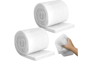 WJMY 2 Pezzi di Cotone Filtrante per Acquario, Spessore Aumentato, Schiuma Filtrante ad Alta Densità 1m x 12cm, Filtro per Acquari e Laghetti, Vlies Filtrante (100 cm x 12 cm x 3 cm)