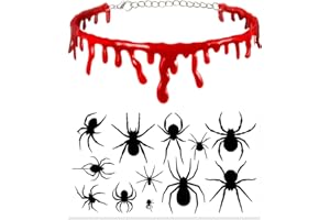 Epokus Naszyjnik na Halloween, ozdoba do włosów, Halloween, na imprezę, Halloween, opaska na włosy, tatuaż twarzy na karnawał, Halloween