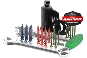 MULTIPICK Türöffnungswerkzeug - [inkl. 30 Zugschrauben] Schlosszieher - Glocke Öffnungswerkzeug - Schloss Türöffnung - Schlosserwerkzeug Ziehglocke - Made in Germany