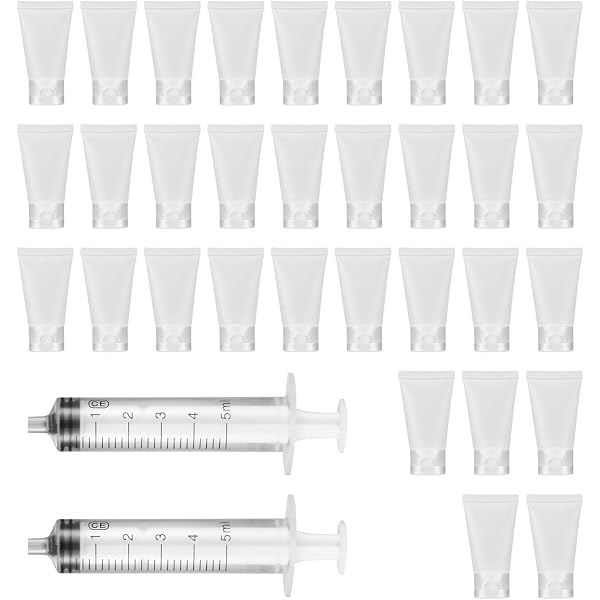 30 Stück Leere Lipgloss-Tuben 5 Ml - Transparent, Doppelseitig, Mit Gummistopfen, Für DIY & Reise