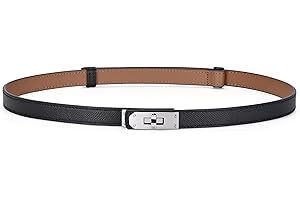 HATOFES Damski wąski skórzany pasek klasyczny stop skręt zamek damski regulowany skórzany pasek wąski cienki pas biodrowy pas dekoracyjny pasek do dżinsów sukienki modne spodnie płaszcz