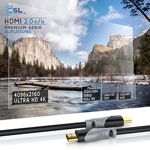 2m – Ultra HD 4k HDMI Kabel 1.4a / 2.0 | High Speed with Ethernet | neues Model / Kabel 3 fach geschirmt / inkl. Stecker- und Kontaktschirmung | 4K Ultra HD 2160p / Full HD 1080p | 3D / ARC / CEC | 2,0 Meter - 6