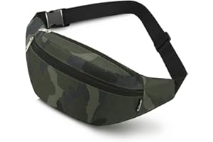RIDIRUN Sacs Banane Ville De Sécurité pour Voyage Randonnée Homme Femme, ACS de Sport Vélo à Dos Waist Fanny Pack Running Outdoor Sport de Randonnée (Camouflage Vert)