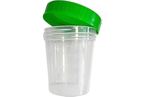 AVANTAL DEUTSCHLAND GMBH Wysokiej jakości kubek do moczu, pojemność 125 ml, z podziałką do 100 ml, szczelny, odporny na zamrażanie, z zieloną zakrętką, (10)