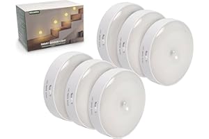 SOLMIRA Luces Nocturnas con Sensor de Movimiento, Pack de 6, Inalámbricas, con Placa Adhesiva para Superficies Planas, Certificado CE