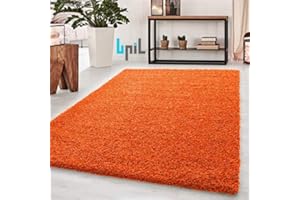 BPIL EXTRA THICK HEAVY 5CM PILE SOFT LUXURIOUS SHAGGY MODERN AREA BEDROOM HALL RUG RUNNER MAT SMALL - XX LARGE (Orange, 160X230CM)
