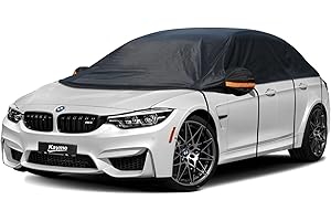 ‎KAYME kayme Halbgarage Wasserdicht Atmungsaktiv Autoabdeckung. Halbabdeckung Autoplane für Regen Sonne Staub Schutz. PKW Abdeckplane Wetterfest, Faltgarage für Limousine und Kombi.(bis zu 530 cm) 3XL
