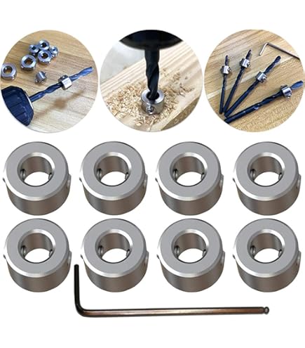 Anelli Ferma Profondità Per Trapano | 3 Pezzi Da 16mm | In Acciaio Inox Con Chiave - Foto 7