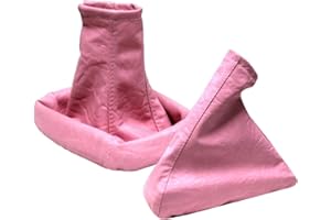 Aerzetix - Satz Schaltsack + Handbremssack Pink Farbe Kunstleder