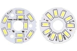 UXCELL sourcing map 300mA 5W 10 LEDs 5730 Surface Mounted Devices LED Chip Module Aluminum Board Pure White Super Bright 35mm Dia 5pcs