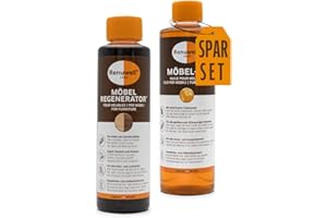 ‎RENUWELL Renuwell Möbel-Regenerator (500 ml) & Möbel-Öl (500 ml) – Regeneration, Pflege & Schutz für Holz, Möbel und Oberflächen, Schweizer Qualität