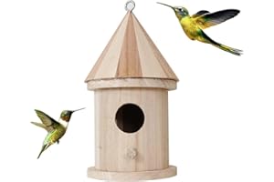 WELDPHUR Casa para Pájaros De Madera, Casa Pájaros Exterior, Casita Pájaros Decoración Jardín para Colgar, Caja De Anidación De Pájaros, Nidos De Madera para Pájaros Resistente A La Intemperie