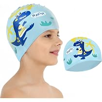 2 Bonnets De Bain Silicone Enfants - Motifs Licorne Et Sirène - Pour Filles 2-12 Ans - Étanche