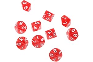 DESCONOCIDO 10pcs Juegos de Mesa Dados de Diez Caras 0~9 D & D TRPG - Rojo