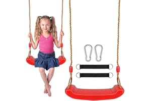 Wapasezyar Garden Swing, Children's Swing Outdoor Indoor Swing Seat Swing Board Swing for Children Boys Girls for Swing, Garden Games Swing Seat, Outdoor Swing Seat (Red)
