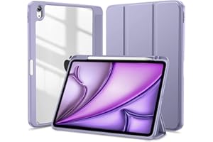 Vobafe Cover per iPad air 11 2024/ iPad Air 5 2022 / ipad Air 4 10.9 Pollici con Pencil Holder, Sottile Leggero Trasparente iPad air Custodia per la Carica di Pencil 2nd Gen, Lavanda