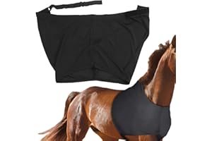 Oldmoom Horse Chest Saver Protector - Horse Shoulder Guard, Anti-Rub Bib for Comfort & Protection, Black, Size S