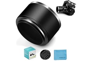 Fotover 52mm Einzigartig Schraube Berg Metall Tele Gegenlichtblende mit Center Pinch Objektivdeckel für Canon Nikon Sony Pentax Olympus Fuji Sumsung Leica Kamera + Reinigungstuch