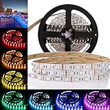 LEDMO striscia led rgb 5 metri SMD5050-300LEDs 10mm Multi-colori strisce led 12V IP20 non-impermeabile, per illuminazione domestica, cucina, bar, decorazioni per l'alto e fai da te(Non includere l'adattatore e telecomando RGB)