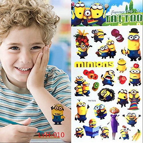 3 Bögen Cartoon Zeichentrick Tattoos Fake Tattoos Geschenk für Kinder - 3