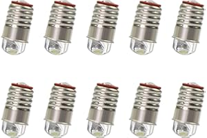 Evemodel Lot de 10 ampoules LED blanc chaud/blanc 12 V-14 V pour culot E5 E5.5 H0 (blanc)