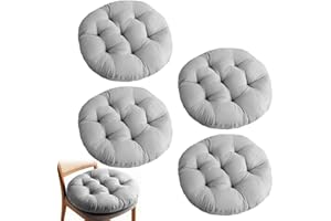 LOMUG 4er Set Sitzkissen Outdoor Rund 40cm Bodenkissen Rund Waschbare Sitzpolster Stuhlauflage Stuhlkissen Polster Auflage für Outdoor Indoor Gartenstuhl Büro Konferenzraum Esszimmerstuhl (Dunkelgrau)